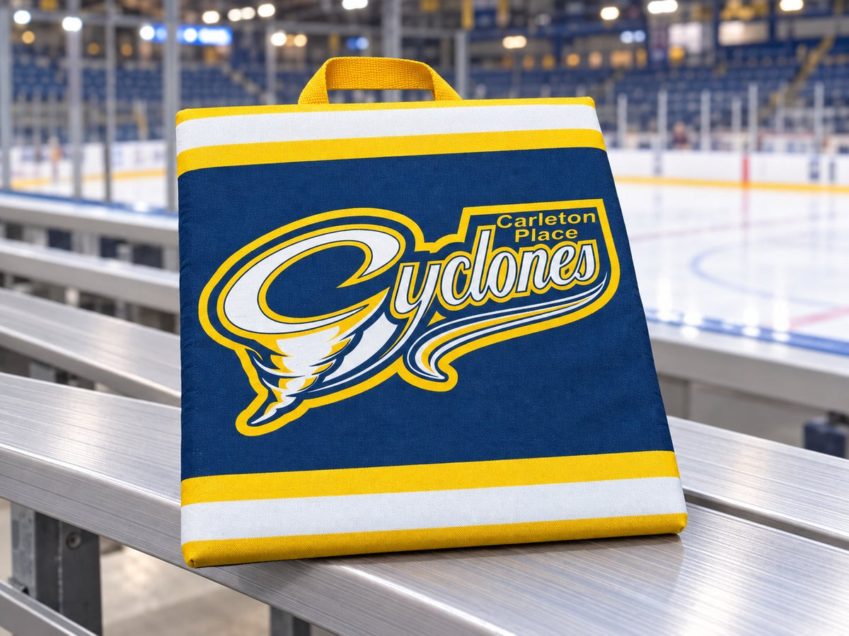 Custom Carleton Place Cyclones seat cushion